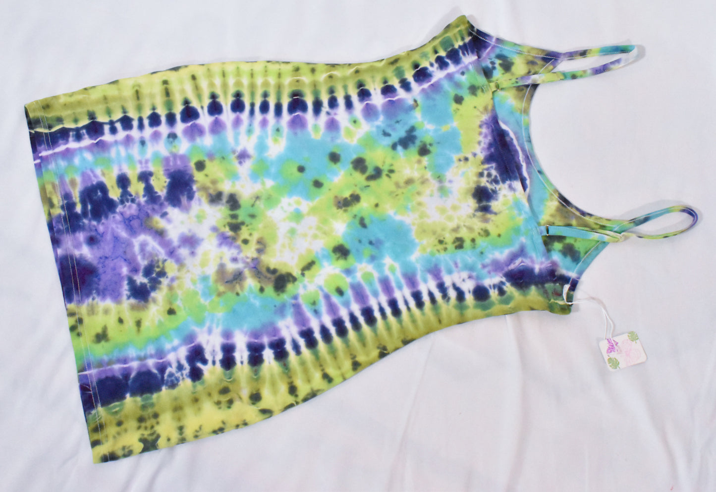 HOT Gurl Tie Dyed Strappy Mini Tank Dress with Heart size Small