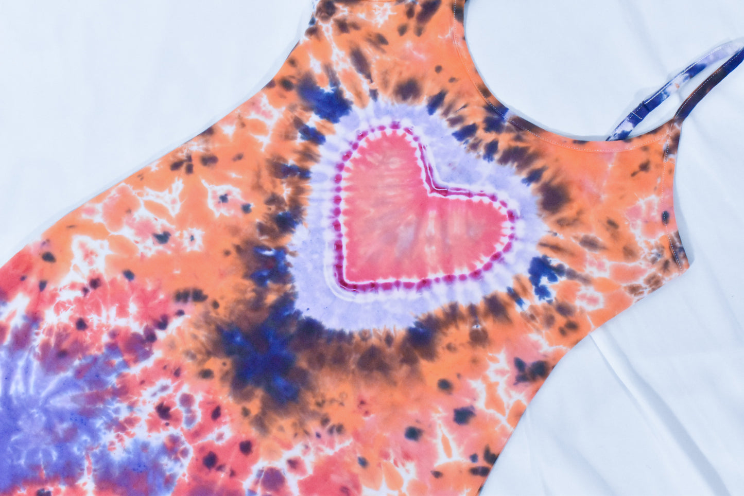HOT Gurl Sweetheart Tie Dyed Strappy Mini Tank Dress with Heart size Medium