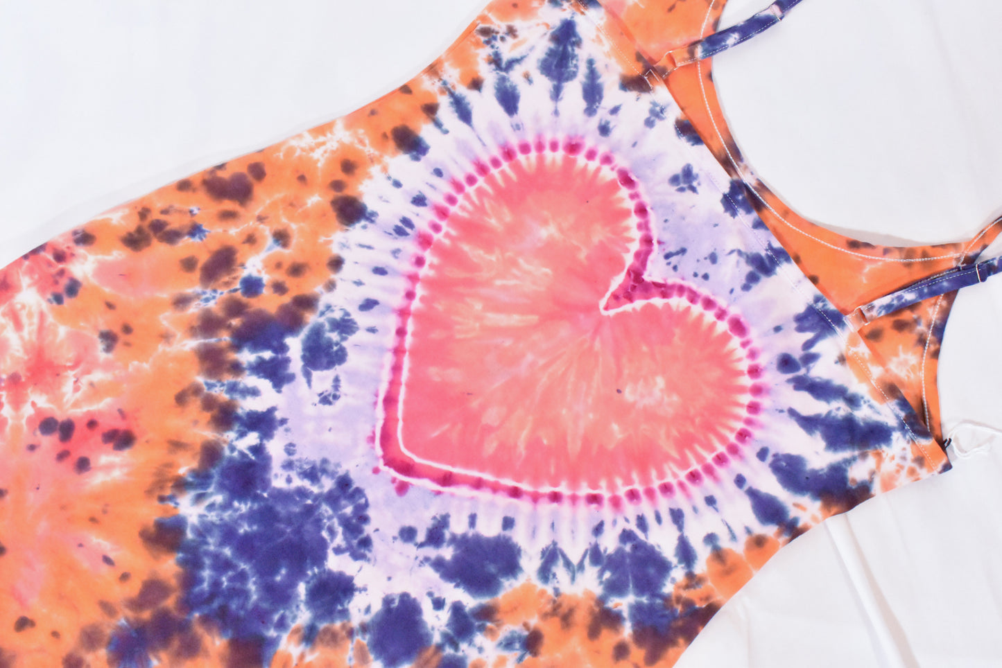 HOT Gurl Sweetheart Tie Dyed Strappy Mini Tank Dress with Heart size Medium