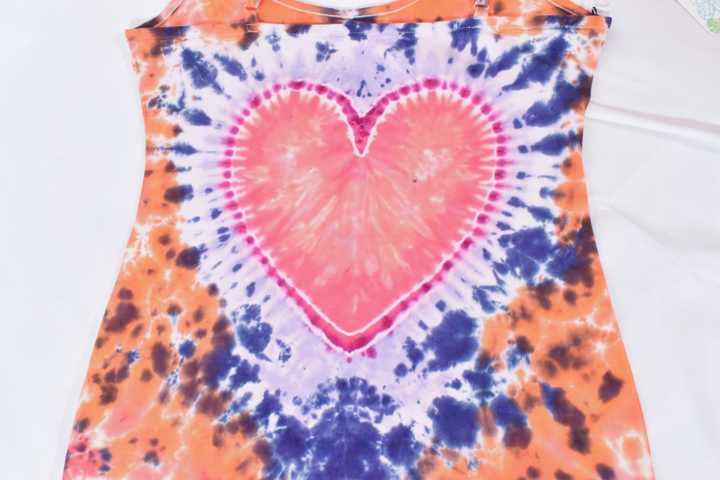 HOT Gurl Sweetheart Tie Dyed Strappy Mini Tank Dress with Heart size Medium