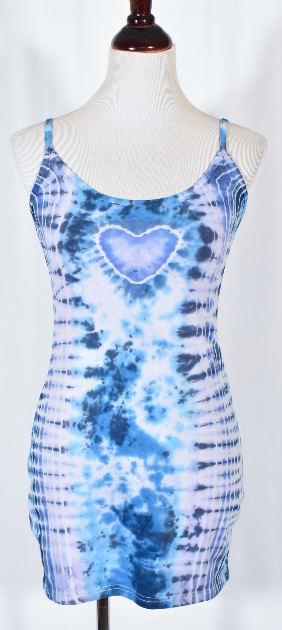 BLUES Babe HOT Gurl Tie Dyed Strappy Mini Tank Dress with Heart size Medium