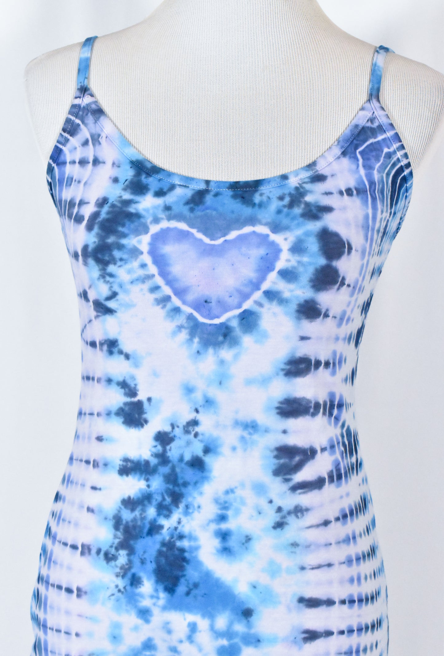 BLUES Babe HOT Gurl Tie Dyed Strappy Mini Tank Dress with Heart size Medium