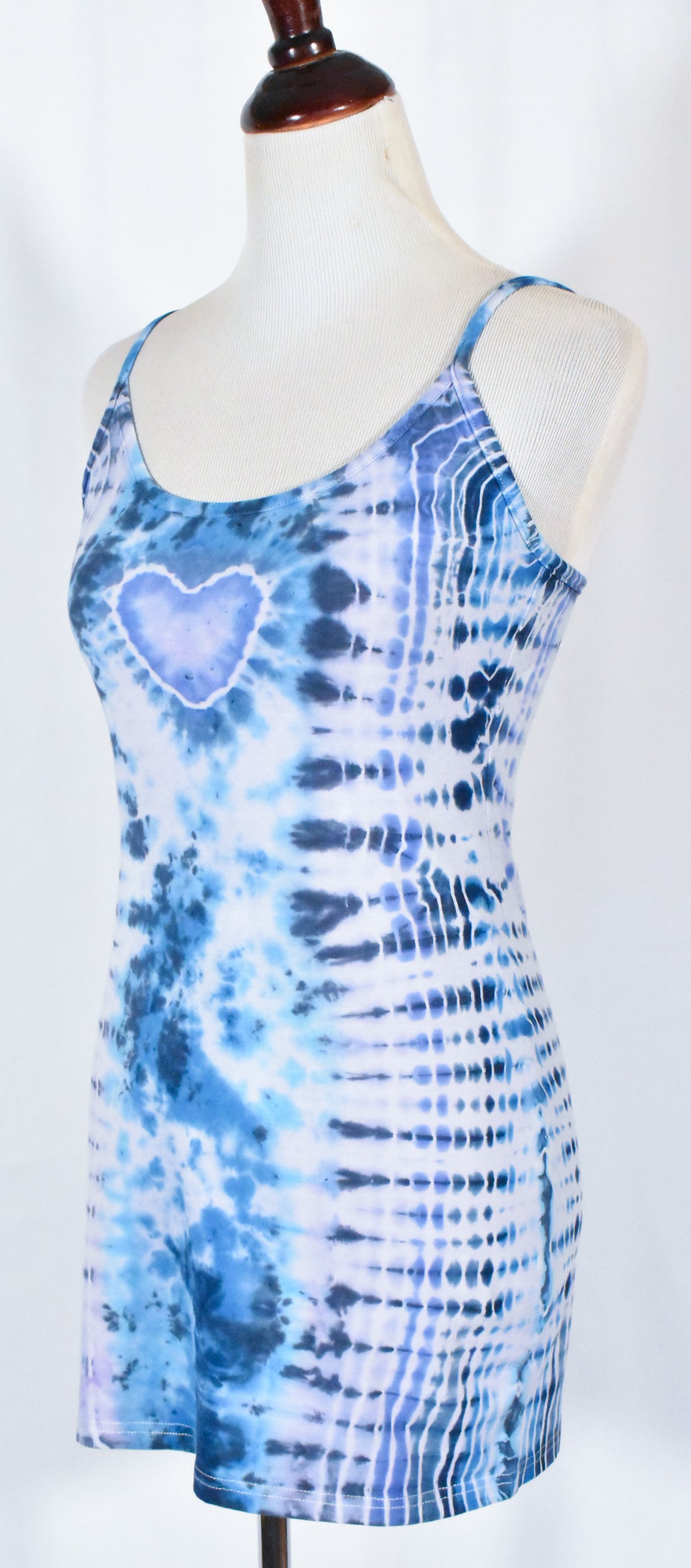 BLUES Babe HOT Gurl Tie Dyed Strappy Mini Tank Dress with Heart size Medium
