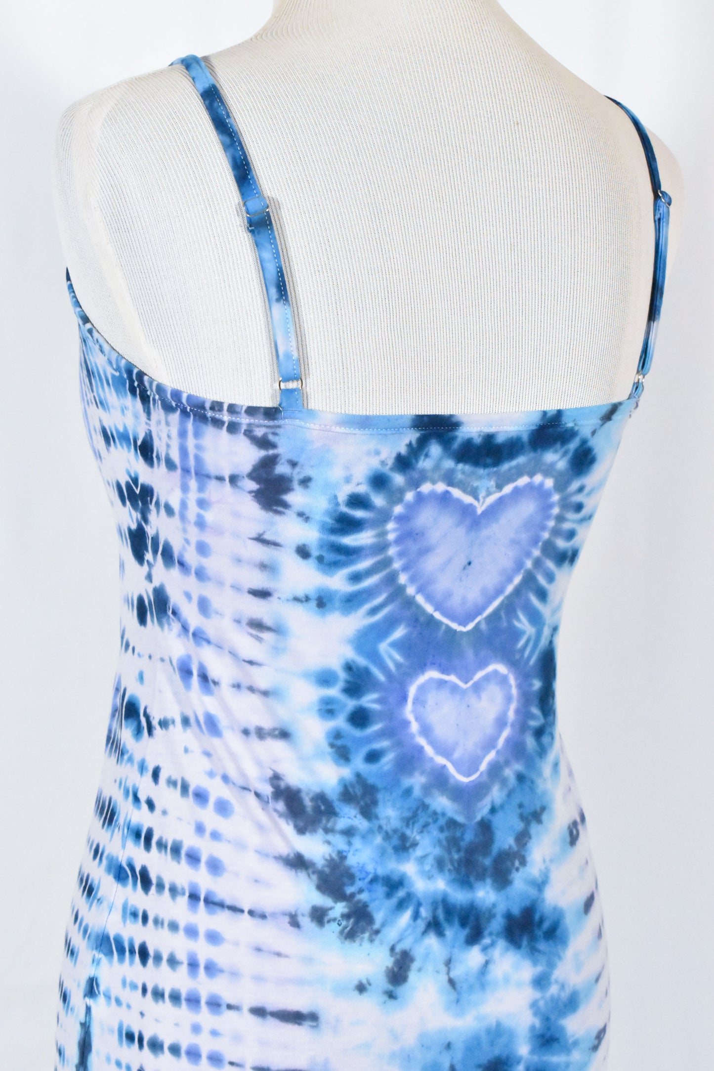 BLUES Babe HOT Gurl Tie Dyed Strappy Mini Tank Dress with Heart size Medium