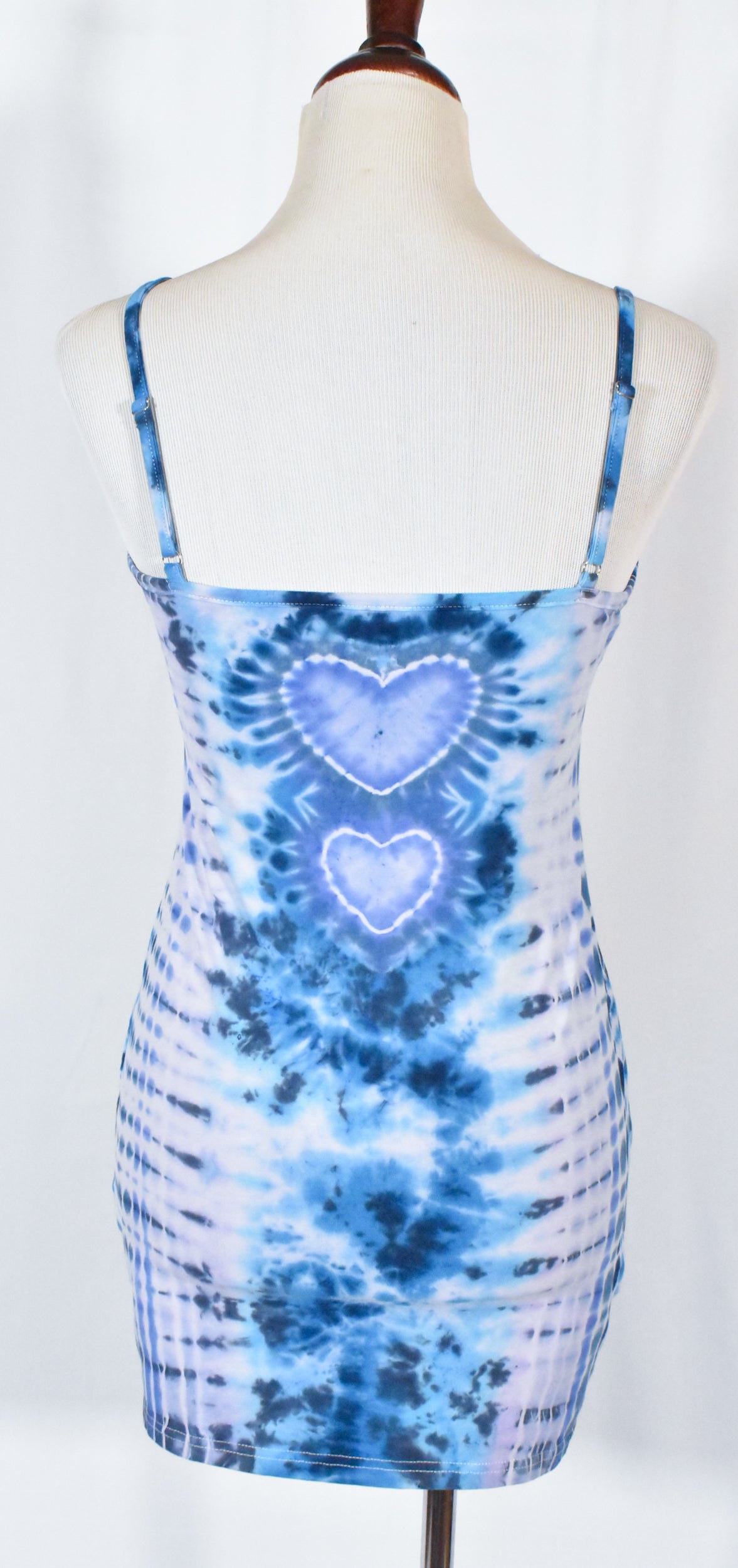 BLUES Babe HOT Gurl Tie Dyed Strappy Mini Tank Dress with Heart size Medium
