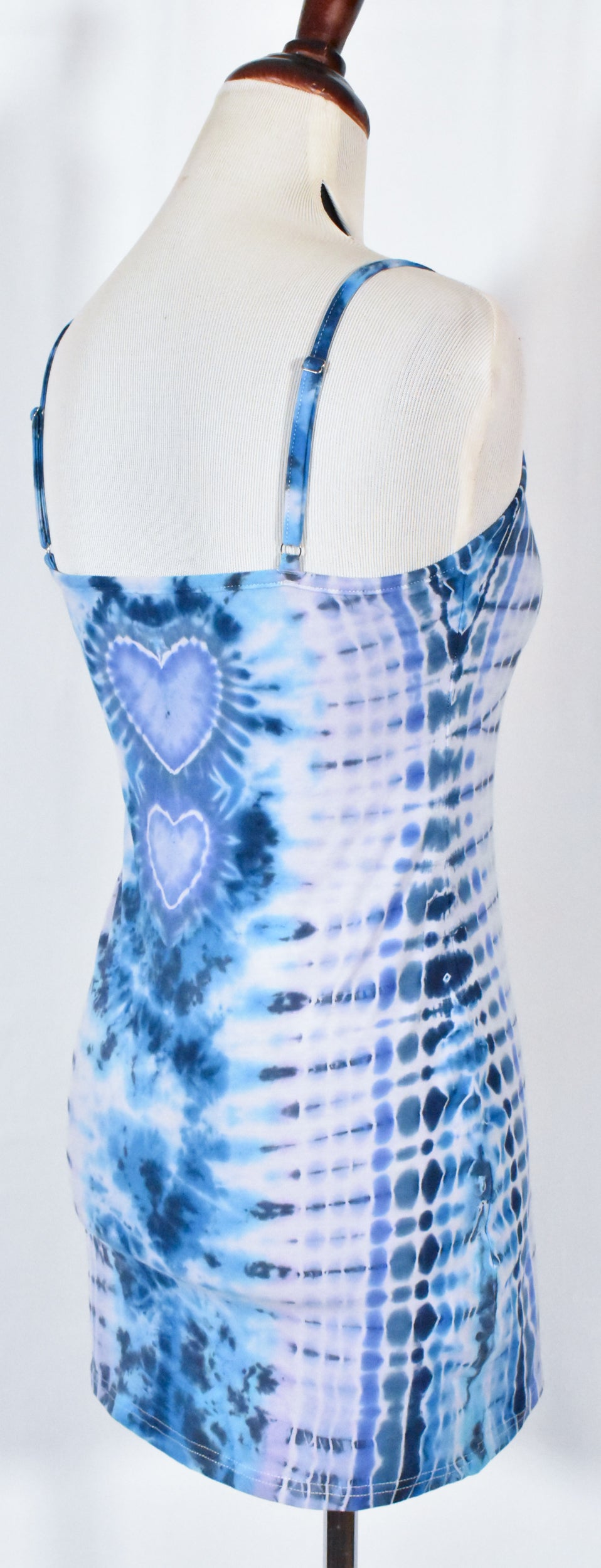 BLUES Babe HOT Gurl Tie Dyed Strappy Mini Tank Dress with Heart size Medium