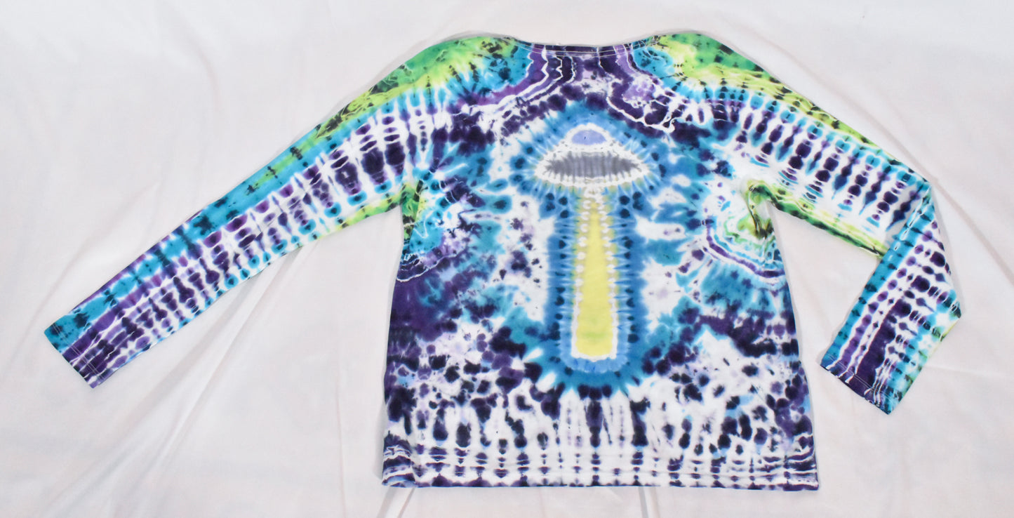 UFO + Alien Women's Cotton Long Sleeve Tee size Large