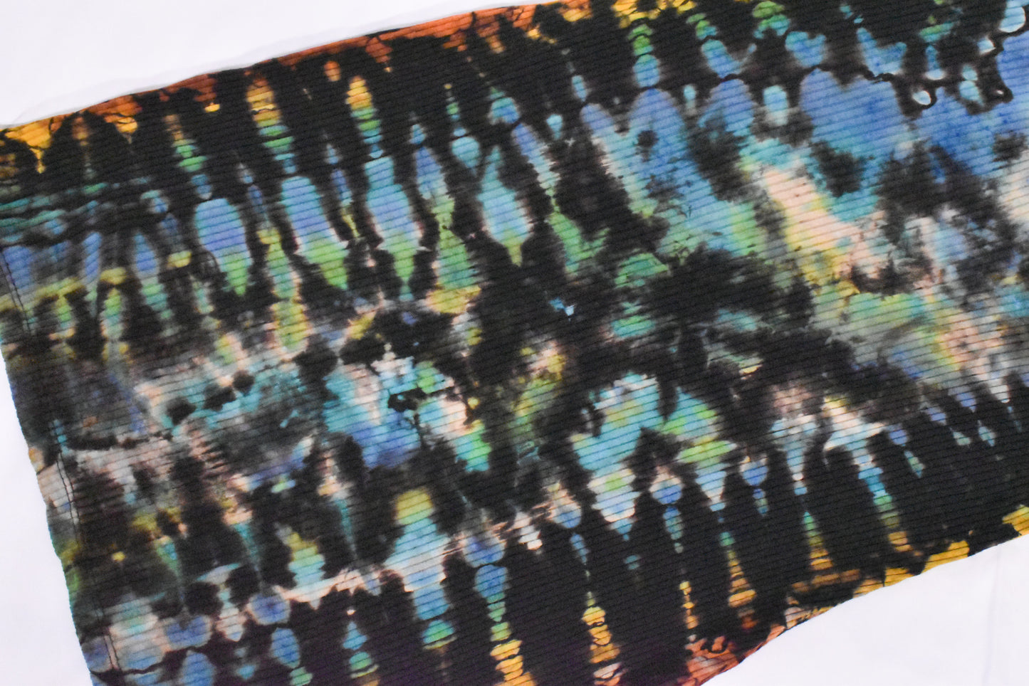Stealth UFO Alien Reverse Tie Dye Black Rainbow Cotton Tank Dress with Zip size XS