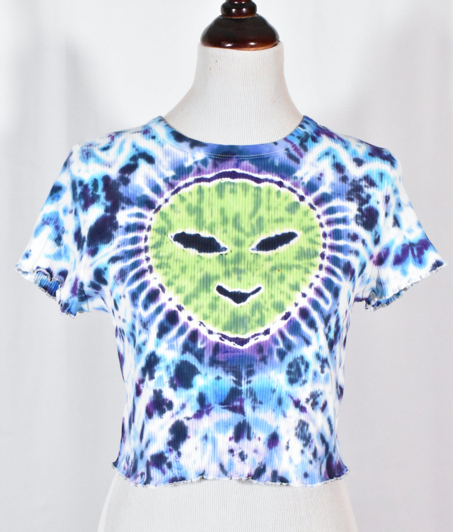 BEAM ME UP, Hottie UFO Alien Cotton Lettuce Edge Crop Tshirt Top size XL