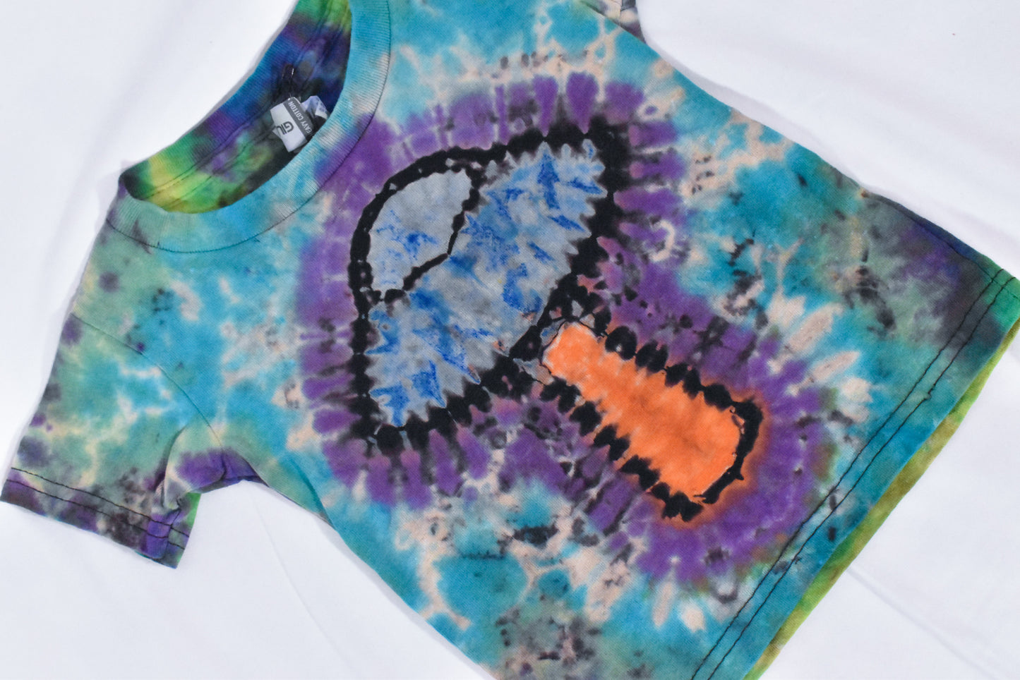 UFO + Alien Reverse Tie Dye Cotton Tee Toddler size T2