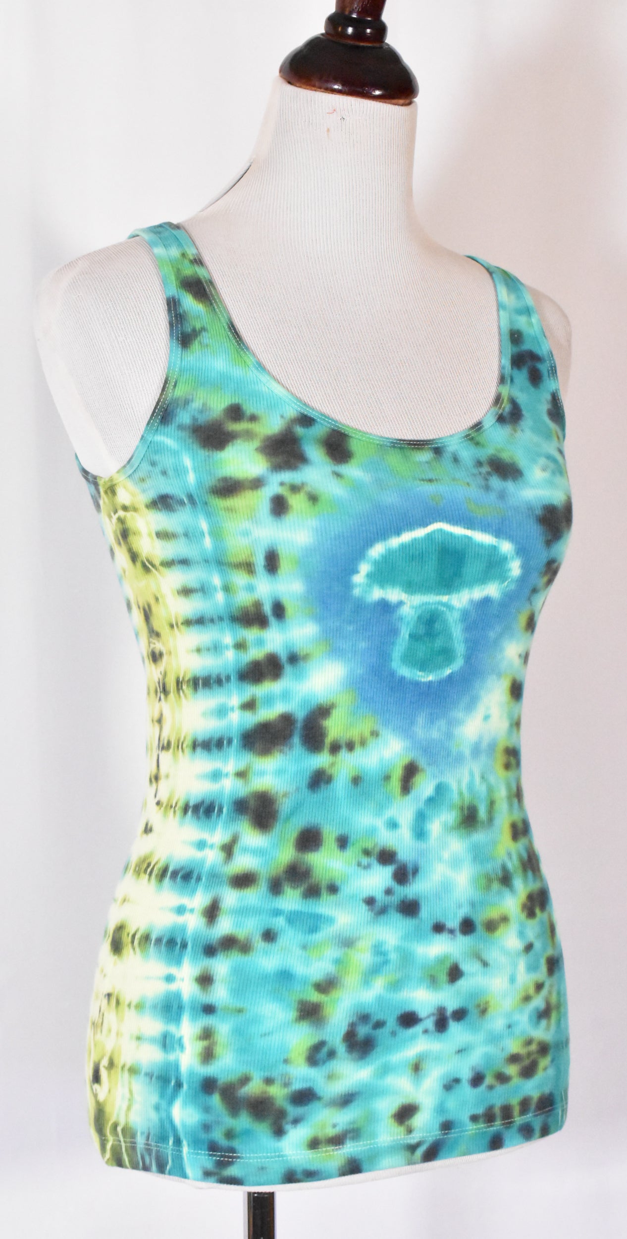 MUSHROOM Cotton Stretch Slim Fit Tank Top Women's size Small