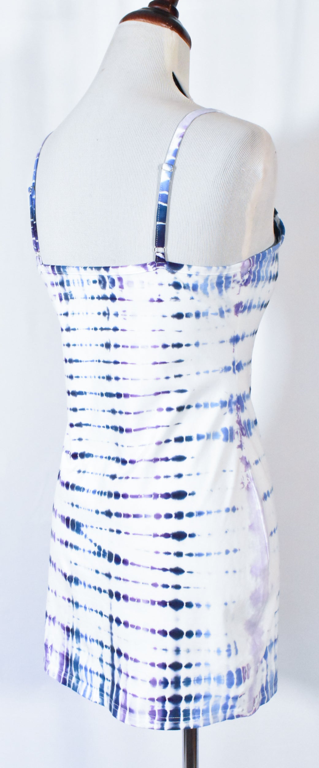 Hot Gurl BLUES Tie Dyed Strappy Mini Tank Dress size Large