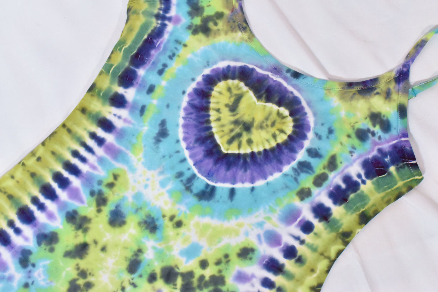 HOT Gurl Tie Dyed Strappy Mini Tank Dress with Heart size Small