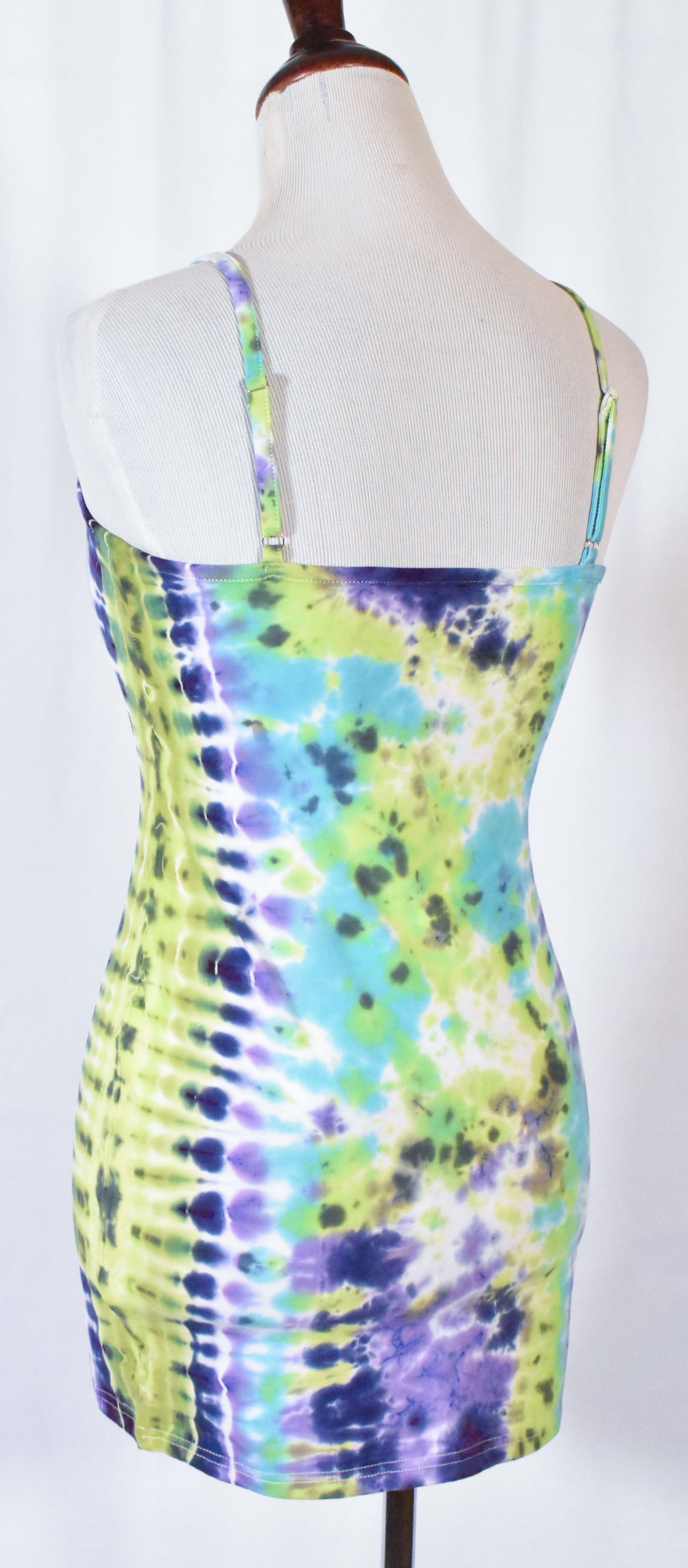 HOT Gurl Tie Dyed Strappy Mini Tank Dress with Heart size Small