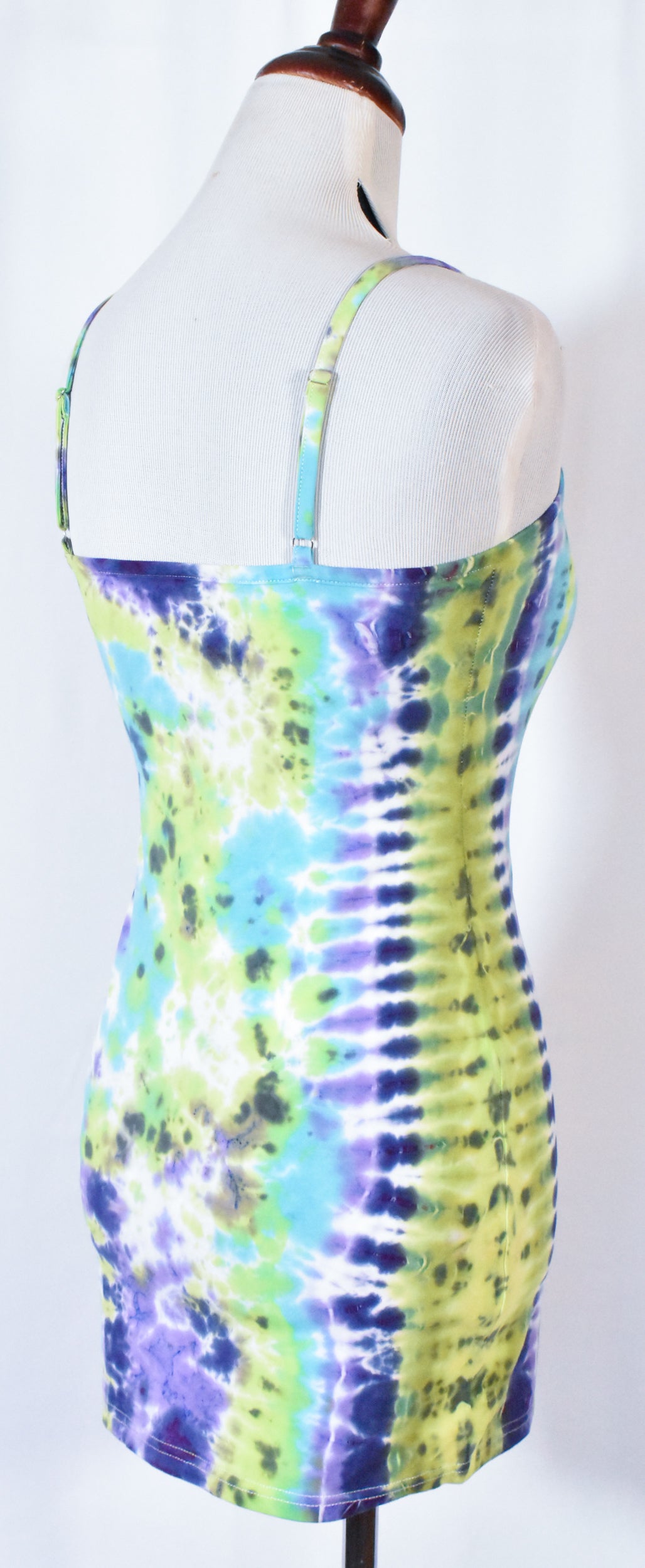 HOT Gurl Tie Dyed Strappy Mini Tank Dress with Heart size Small