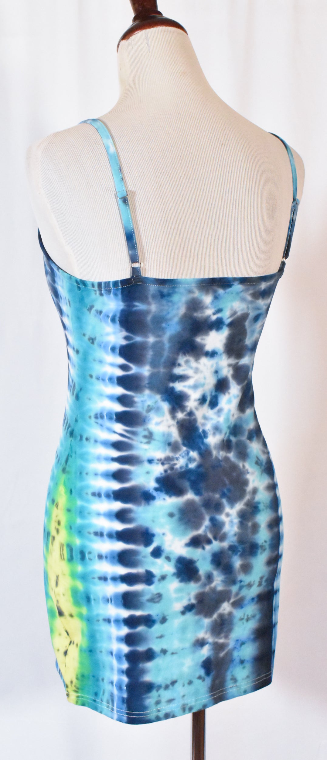 BLUES Babe HOT Gurl Tie Dyed Strappy Mini Tank Dress with Heart size Medium