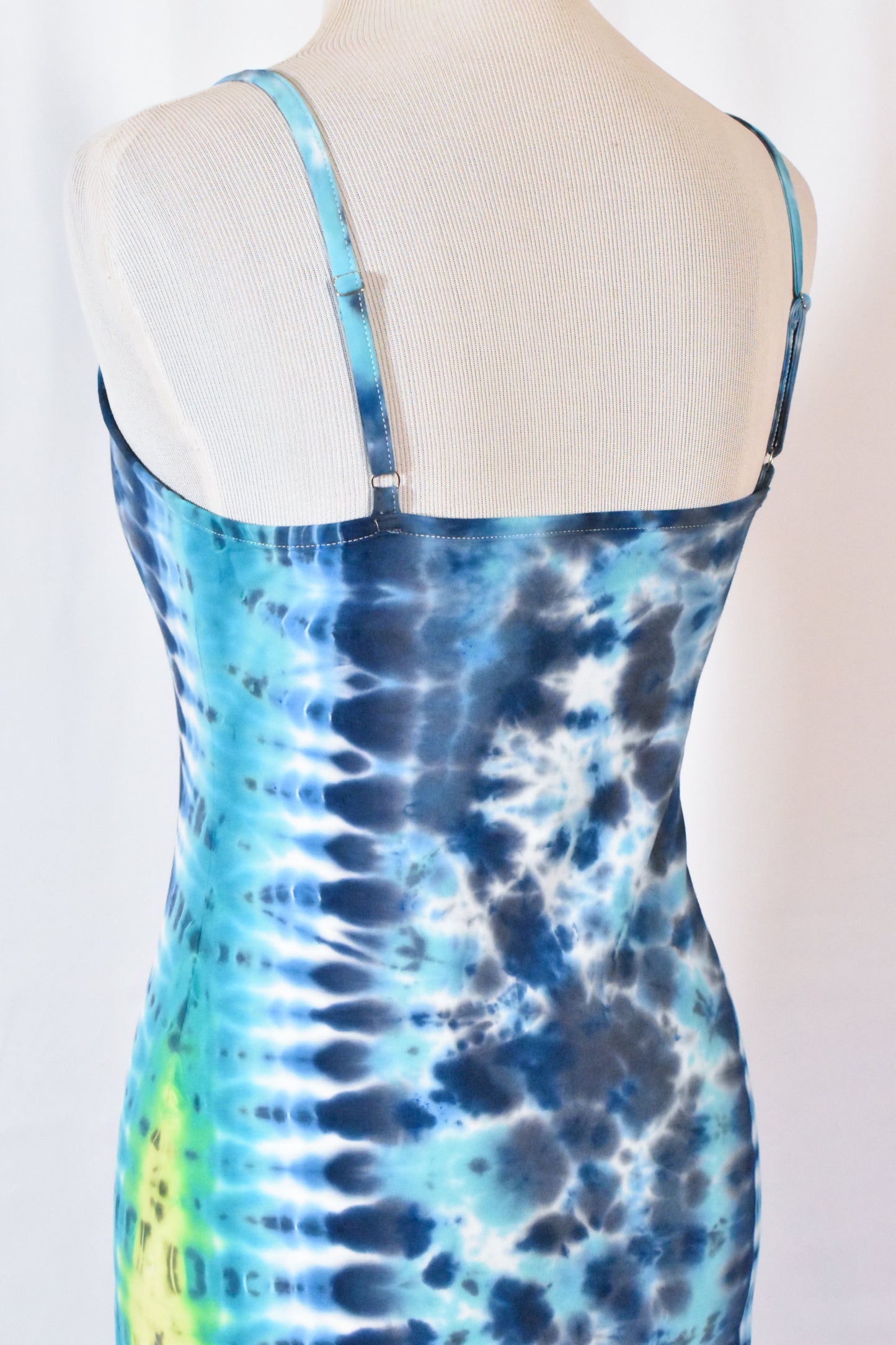 BLUES Babe HOT Gurl Tie Dyed Strappy Mini Tank Dress with Heart size Medium