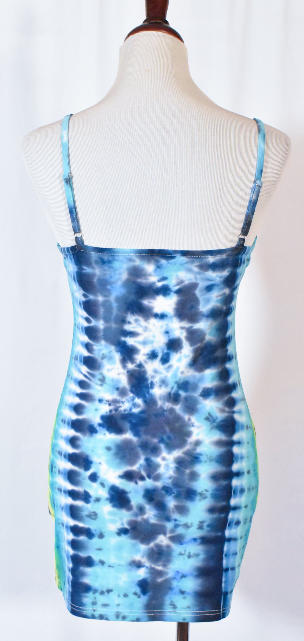 BLUES Babe HOT Gurl Tie Dyed Strappy Mini Tank Dress with Heart size Medium