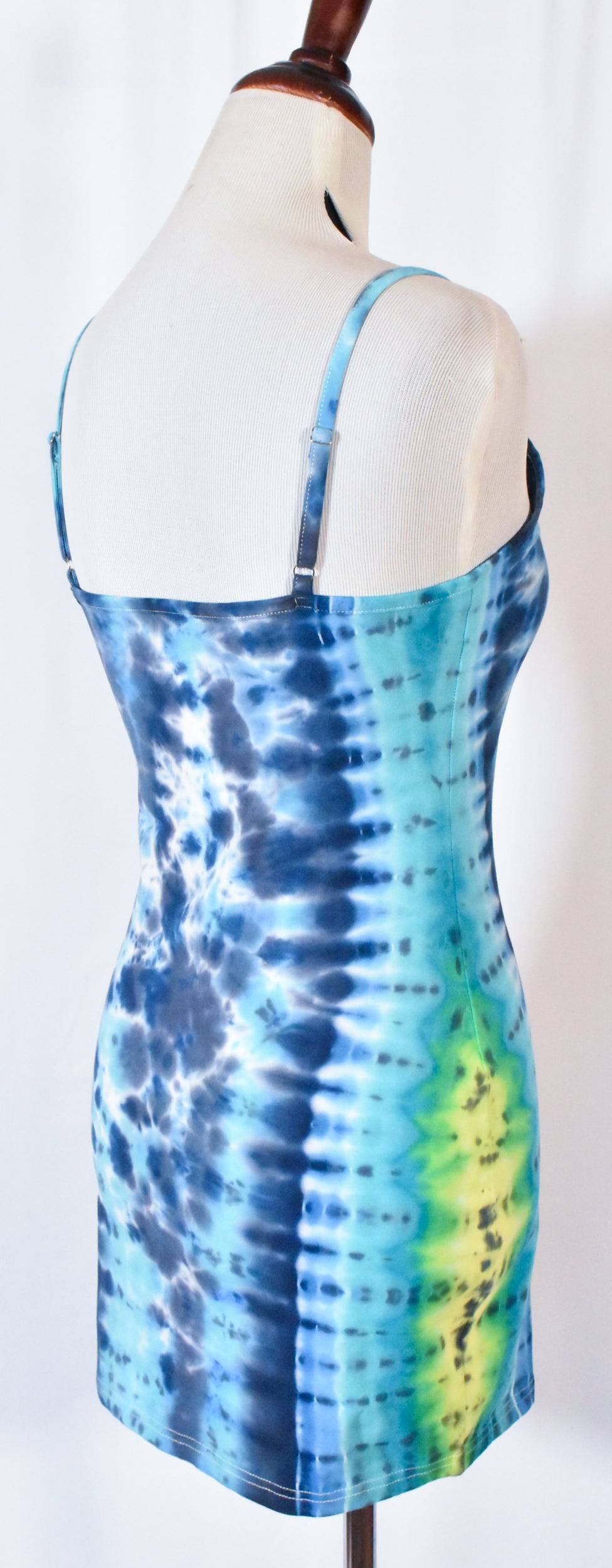 BLUES Babe HOT Gurl Tie Dyed Strappy Mini Tank Dress with Heart size Medium