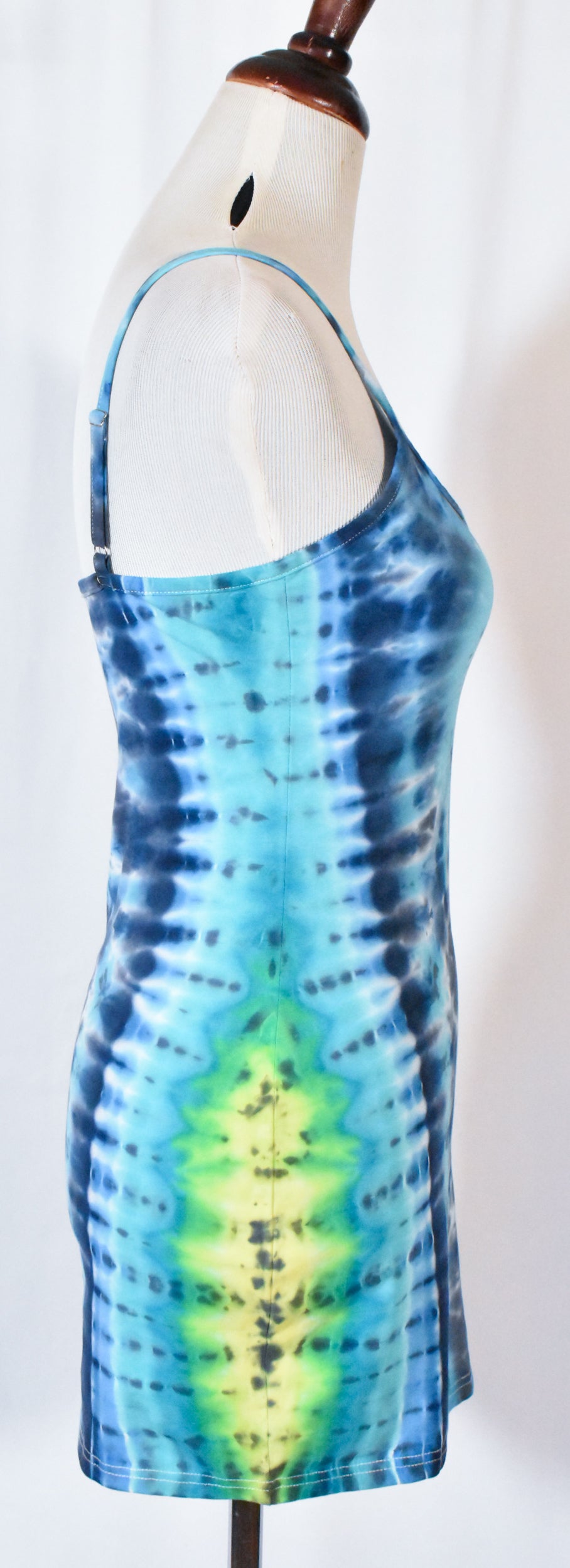 BLUES Babe HOT Gurl Tie Dyed Strappy Mini Tank Dress with Heart size Medium