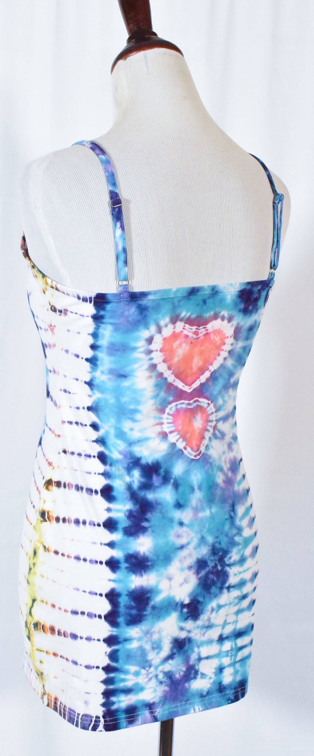 HOT Gurl Tie Dyed Strappy Mini Tank Dress with Heart size Medium