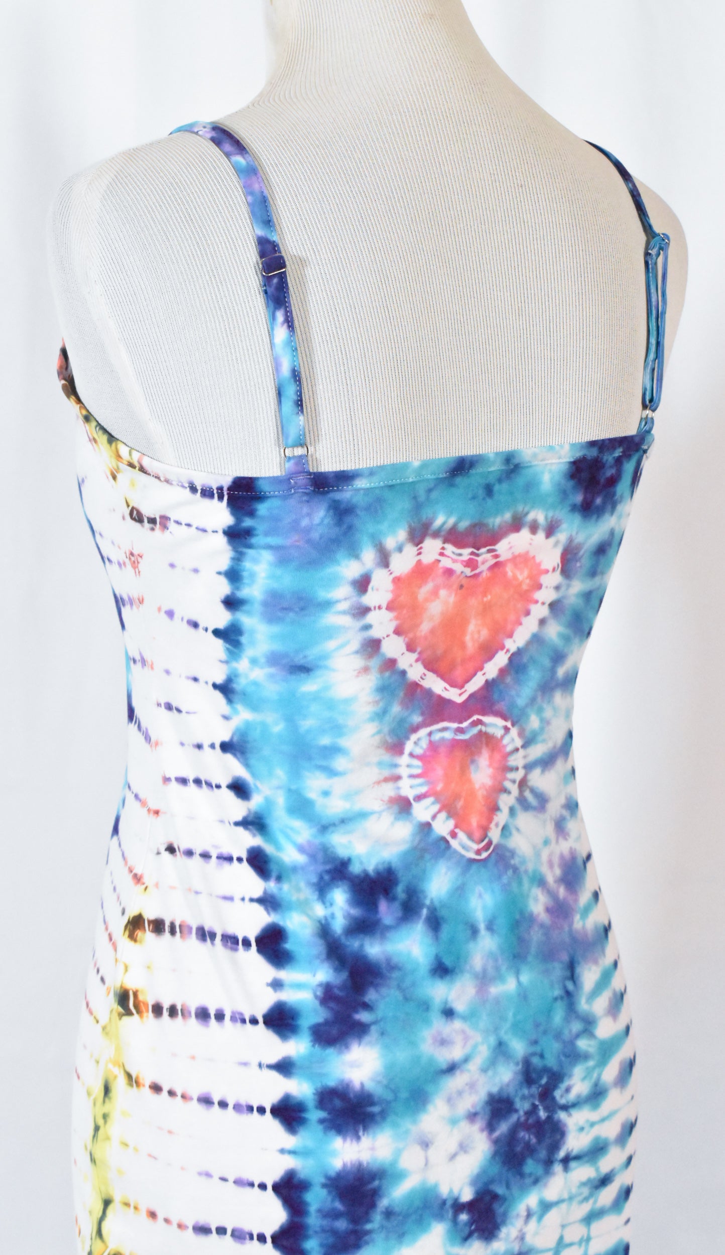 HOT Gurl Tie Dyed Strappy Mini Tank Dress with Heart size Medium