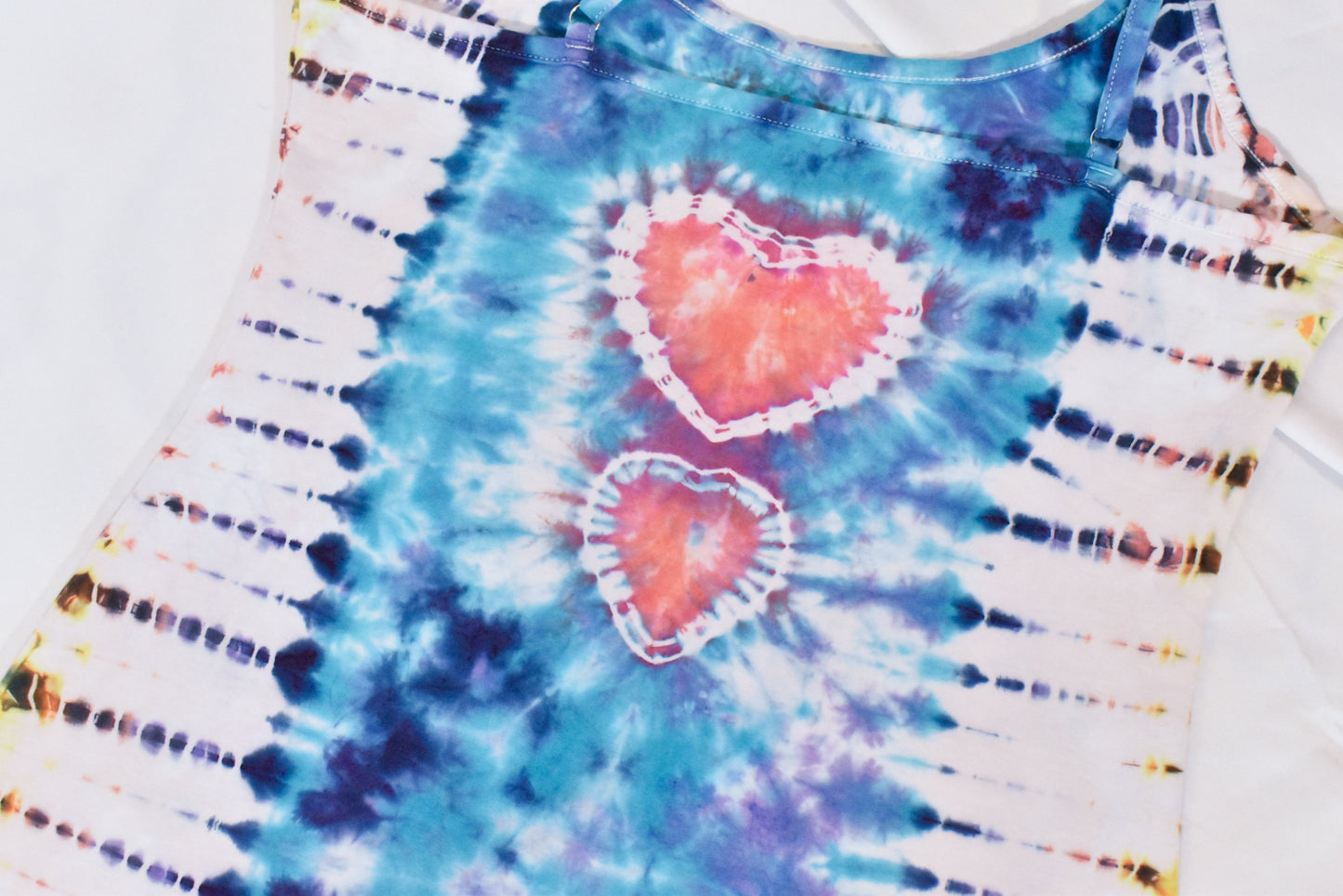 HOT Gurl Tie Dyed Strappy Mini Tank Dress with Heart size Medium