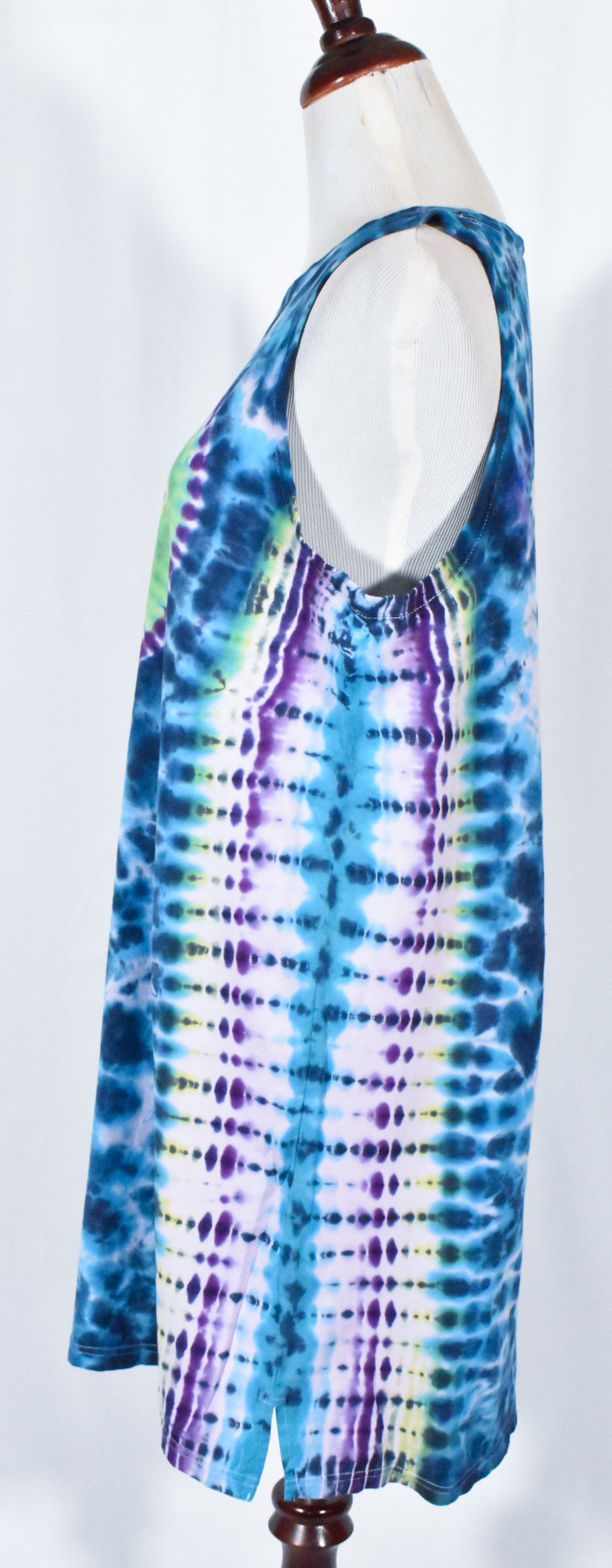 UFO Out of this WORLD Alien Tie Dyed Relaxed Long Cotton Tank Top Shirt Dress size Large