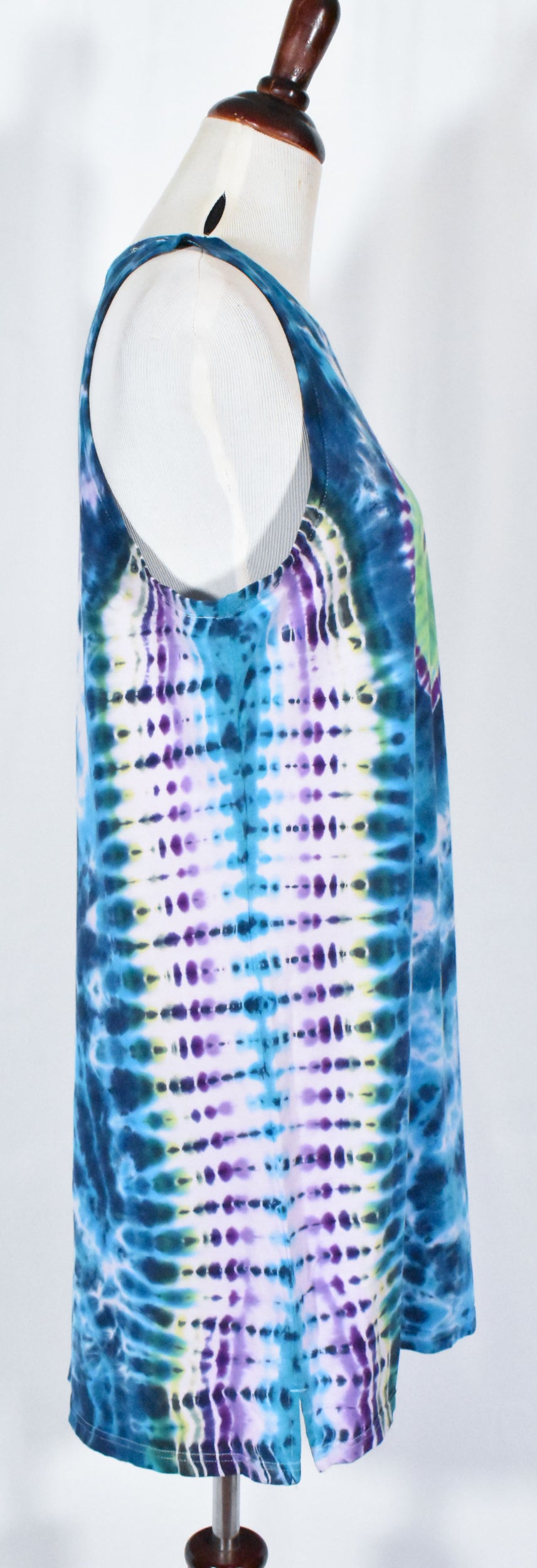 UFO Out of this WORLD Alien Tie Dyed Relaxed Long Cotton Tank Top Shirt Dress size Large