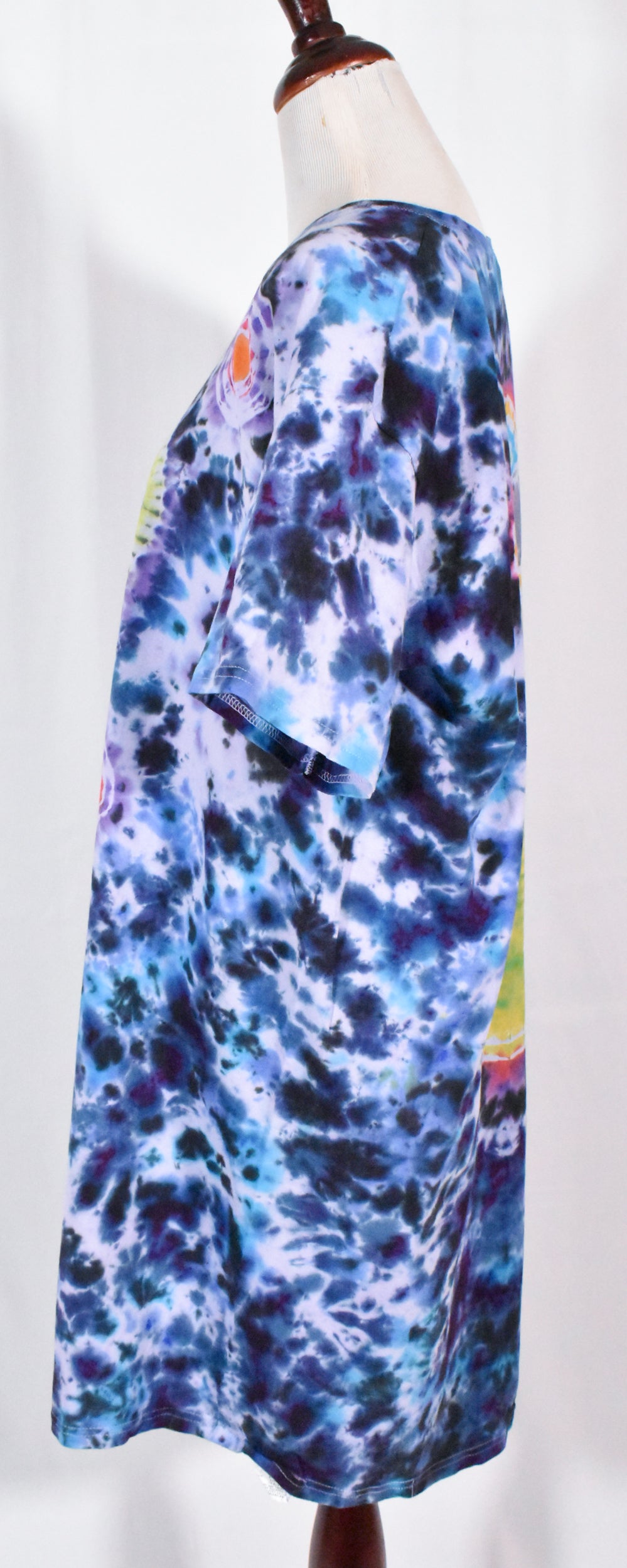 UFO Out of this WORLD Alien Tie Dyed Relaxed Long Cotton Shirt Dress One Size (Plus Size)