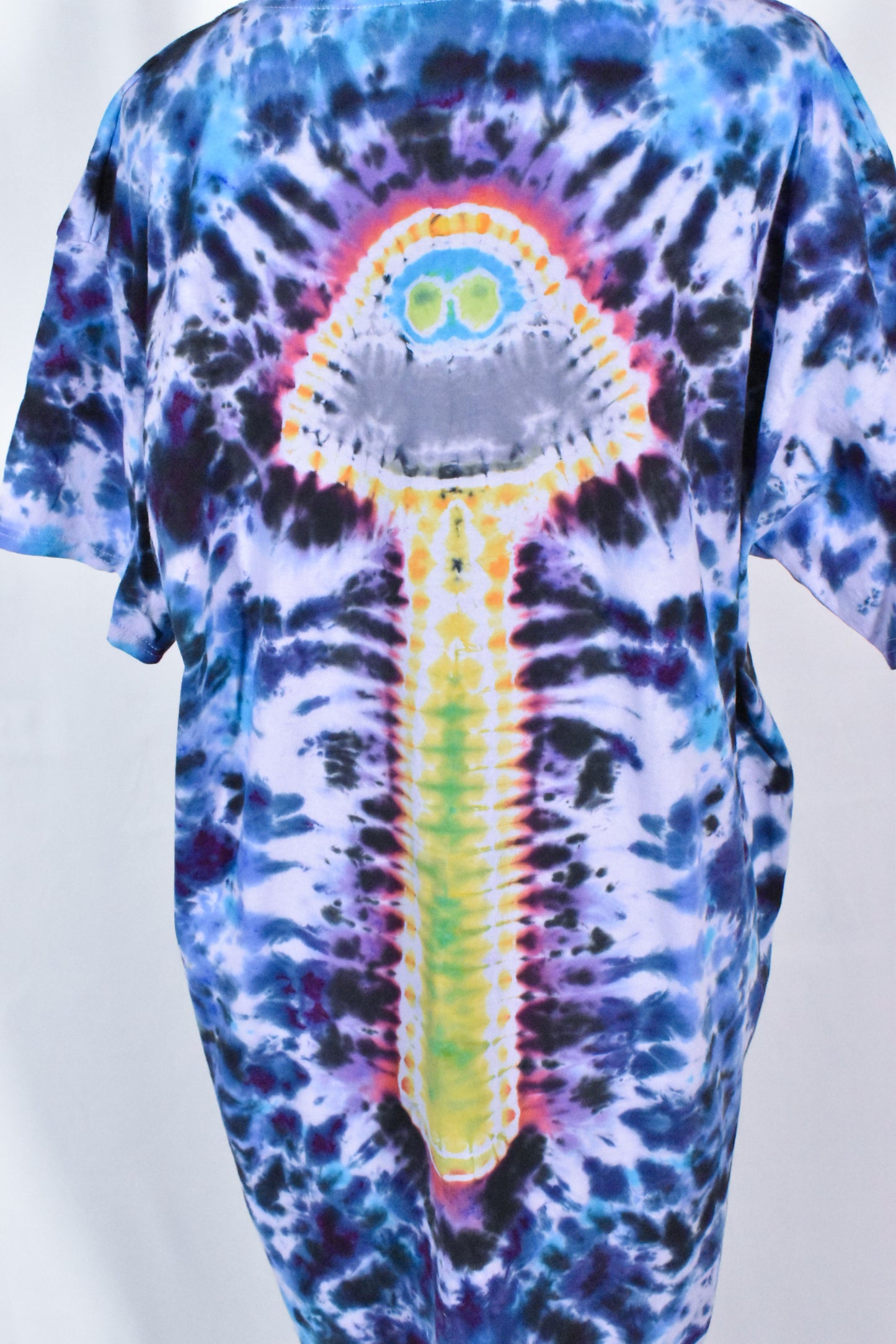 UFO Out of this WORLD Alien Tie Dyed Relaxed Long Cotton Shirt Dress One Size (Plus Size)