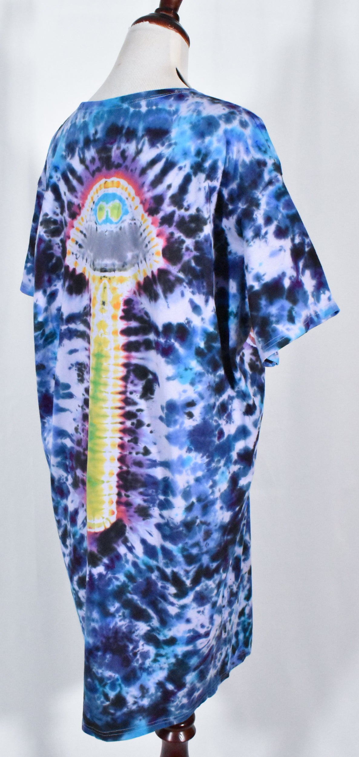 UFO Out of this WORLD Alien Tie Dyed Relaxed Long Cotton Shirt Dress One Size (Plus Size)