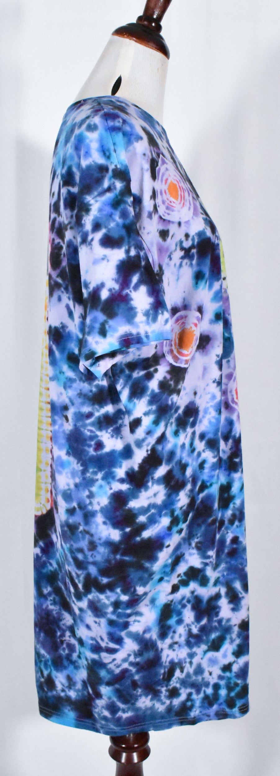 UFO Out of this WORLD Alien Tie Dyed Relaxed Long Cotton Shirt Dress One Size (Plus Size)