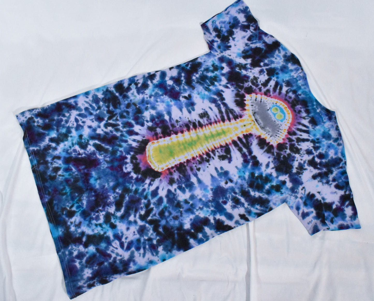 UFO Out of this WORLD Alien Tie Dyed Relaxed Long Cotton Shirt Dress One Size (Plus Size)