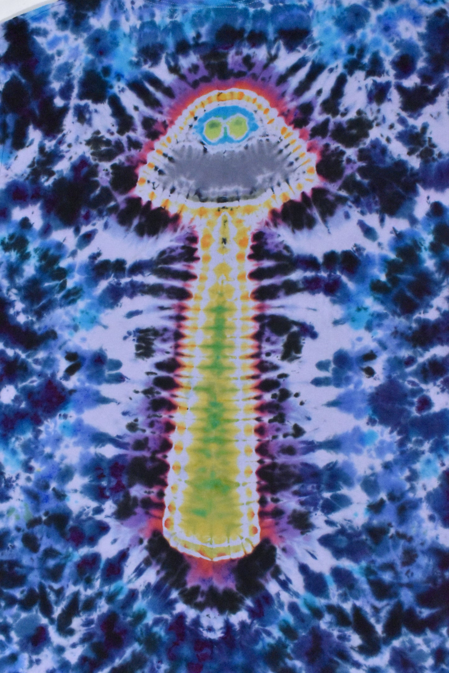 UFO Out of this WORLD Alien Tie Dyed Relaxed Long Cotton Shirt Dress One Size (Plus Size)