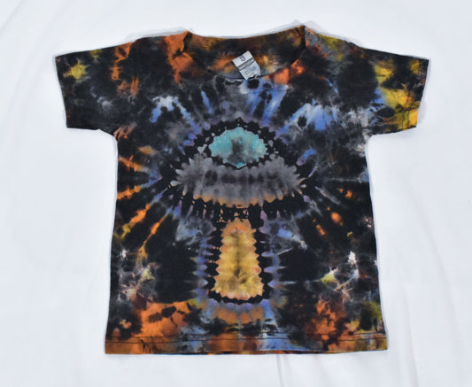 UFO + Alien Reverse Tie Dye Cotton Tee Toddler size T2