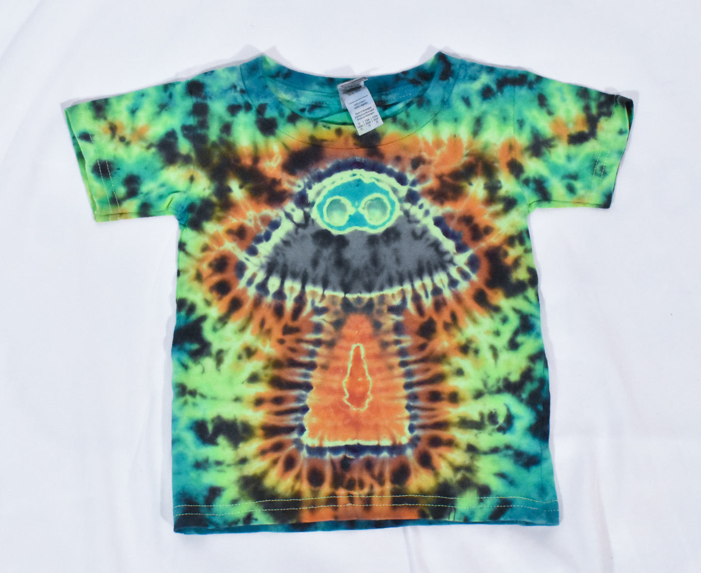 UFO + Alien Reverse Tie Dye Cotton Tee Toddler size T2