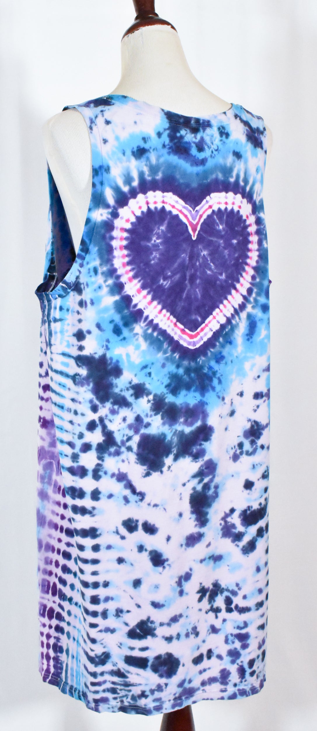 SNUGGLE Bear Tie Dyed Relaxed Long Cotton Tank Top Shirt Dress size XXL 2XL