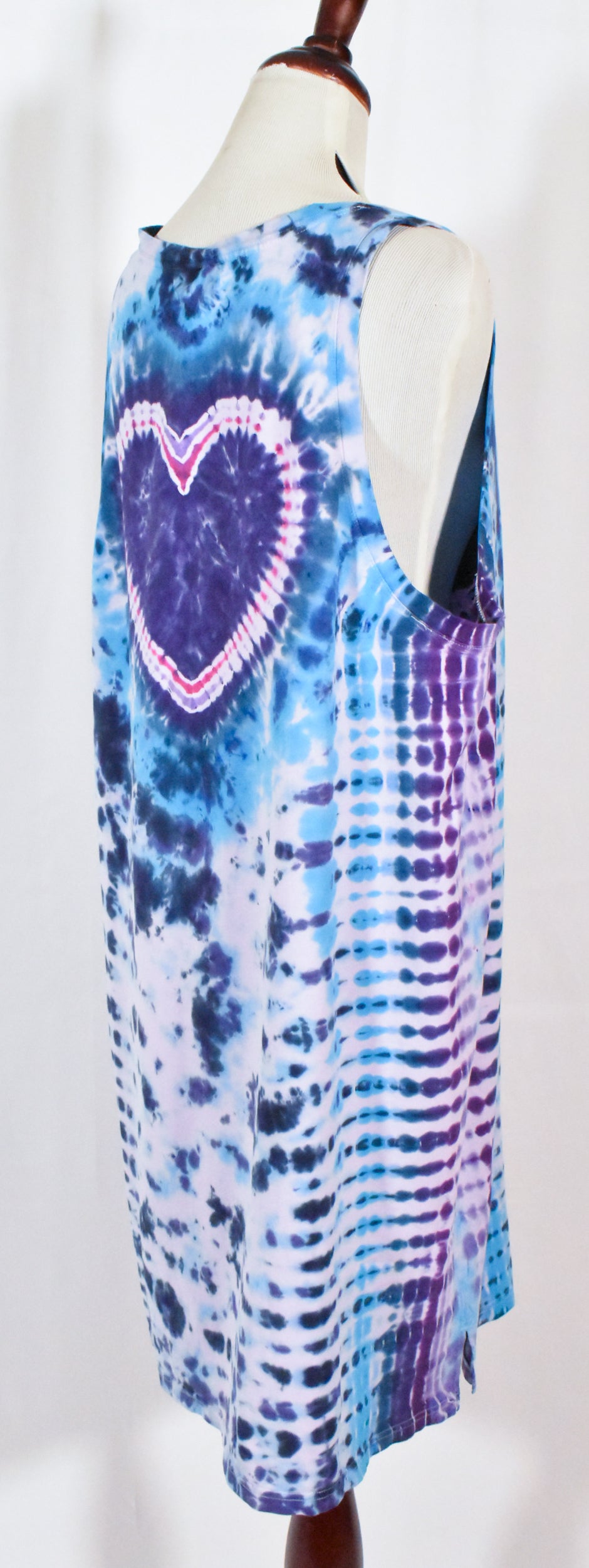 SNUGGLE Bear Tie Dyed Relaxed Long Cotton Tank Top Shirt Dress size XXL 2XL