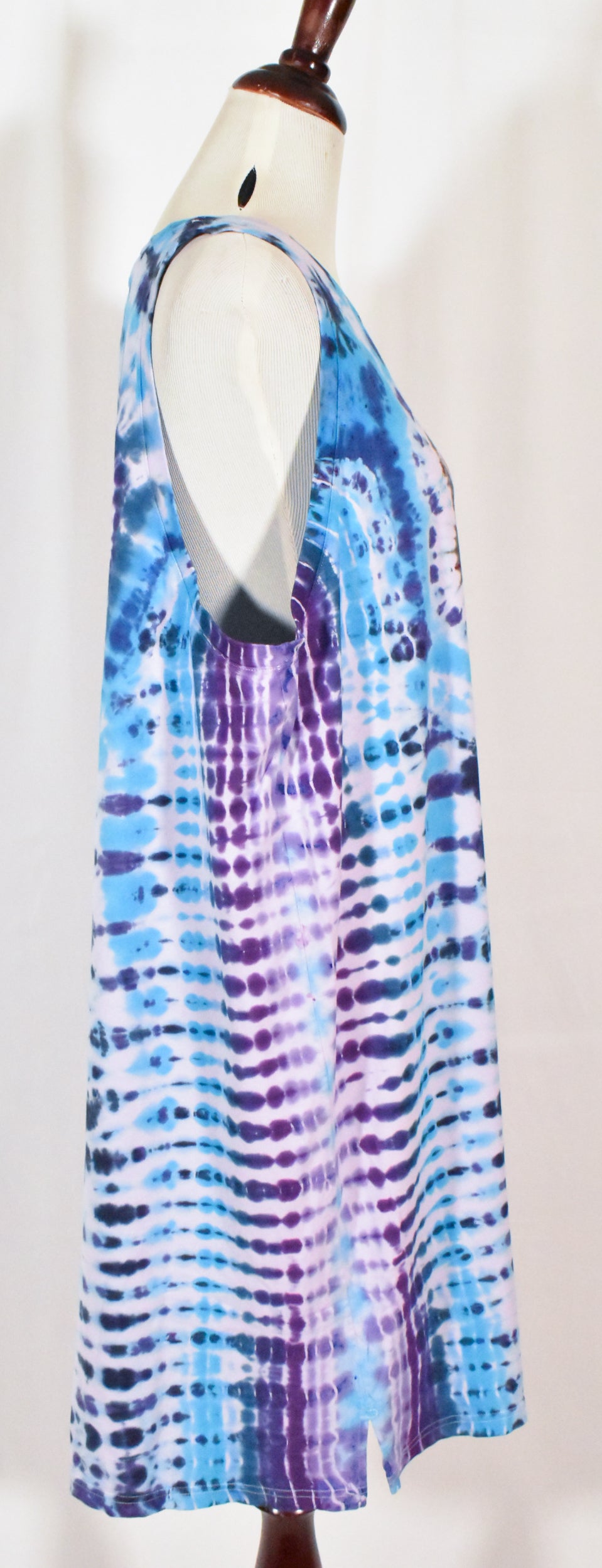 SNUGGLE Bear Tie Dyed Relaxed Long Cotton Tank Top Shirt Dress size XXL 2XL