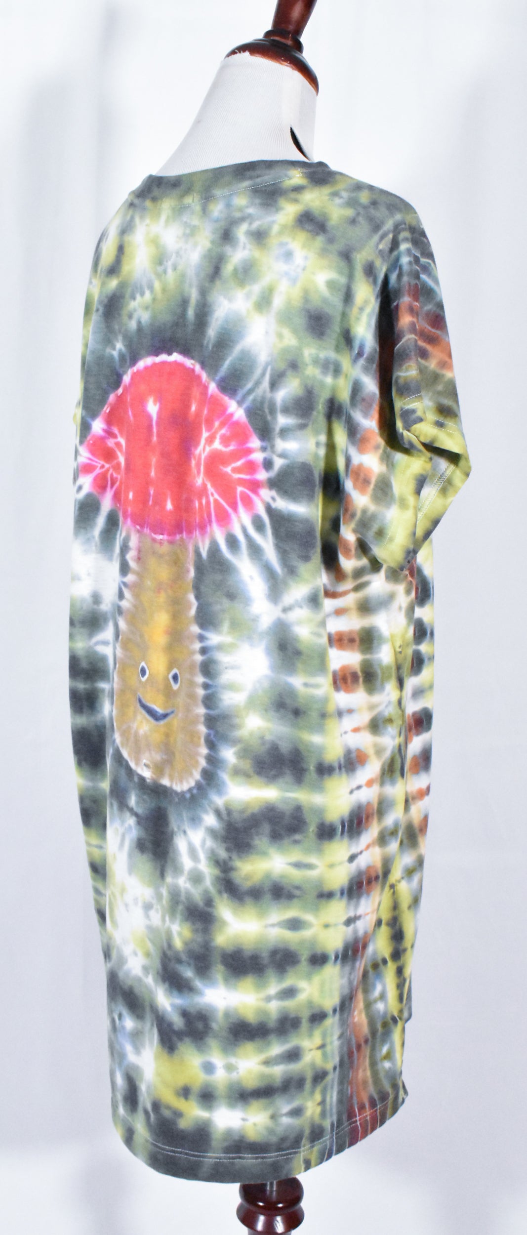 Giant Forest SHROOM Soft Rayon Poly Lounge Kanga Shirt Dress size Large