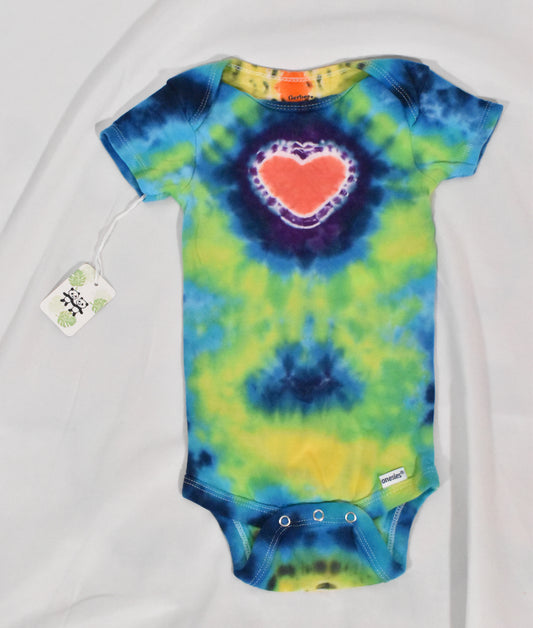 Big HEART Tie Dye Cotton Onesie Baby size 12 mo