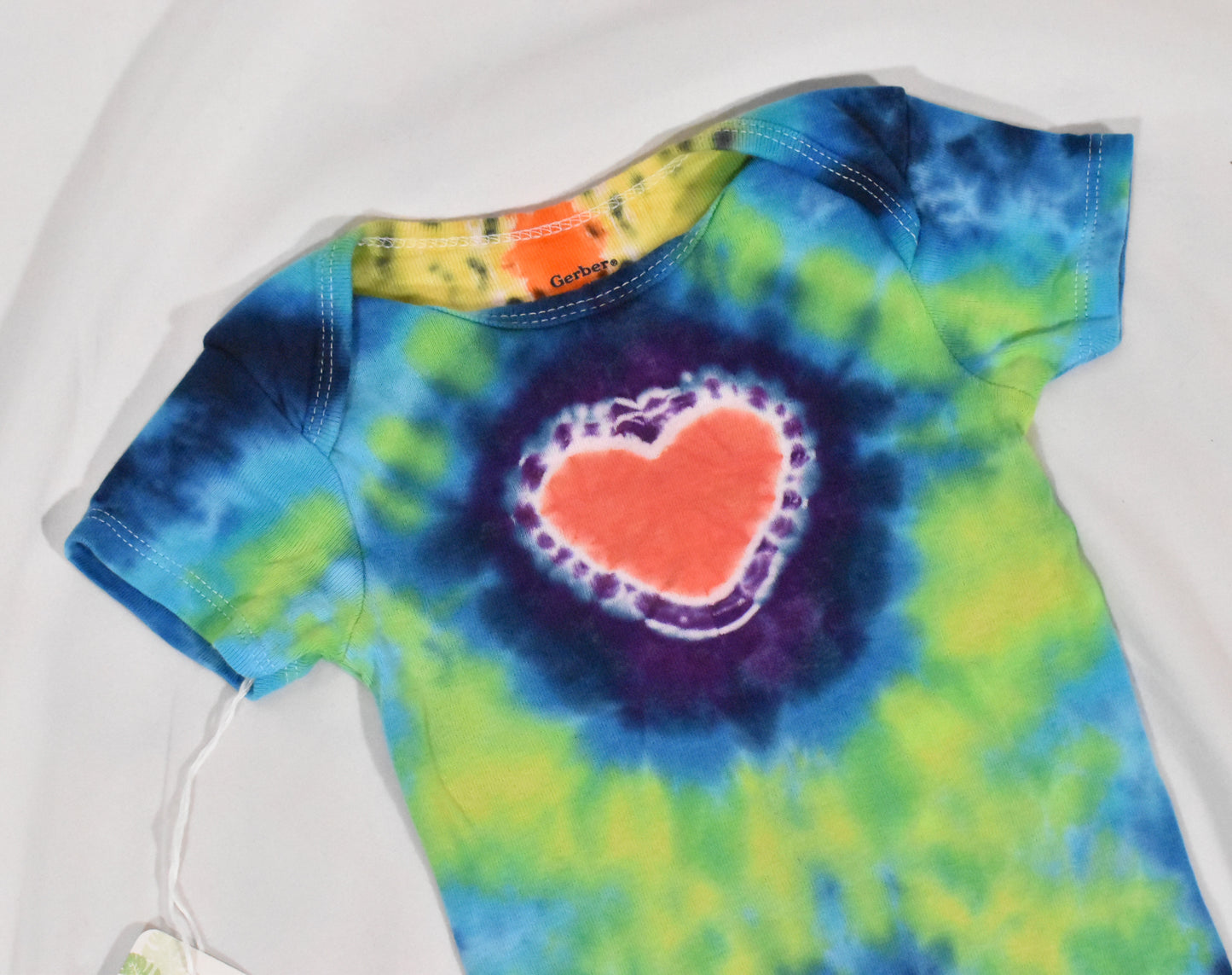 Big HEART Tie Dye Cotton Onesie Baby size 12 mo