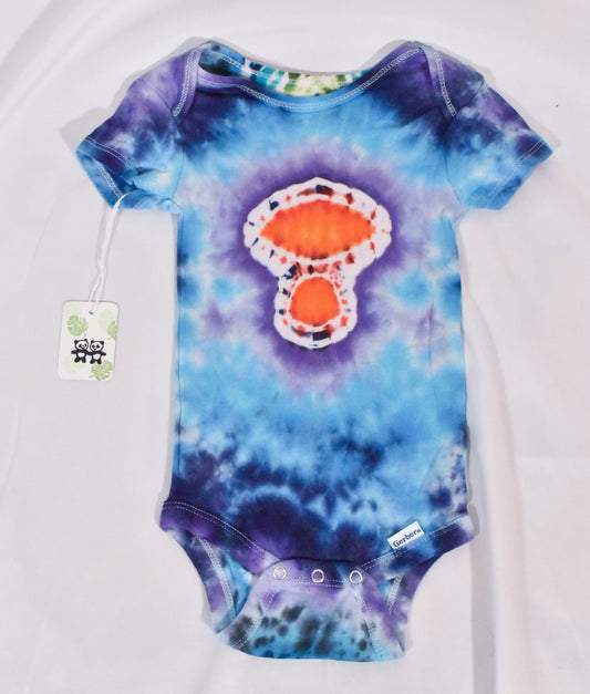 Mushroom Tie Dye Cotton Onesie Baby size 6-9 mo